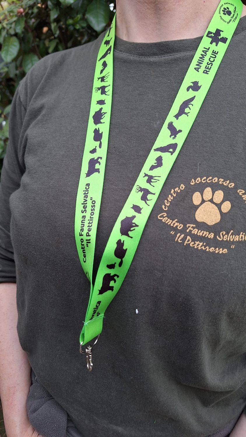 Laccetto porta chiavi, badge con moschettone