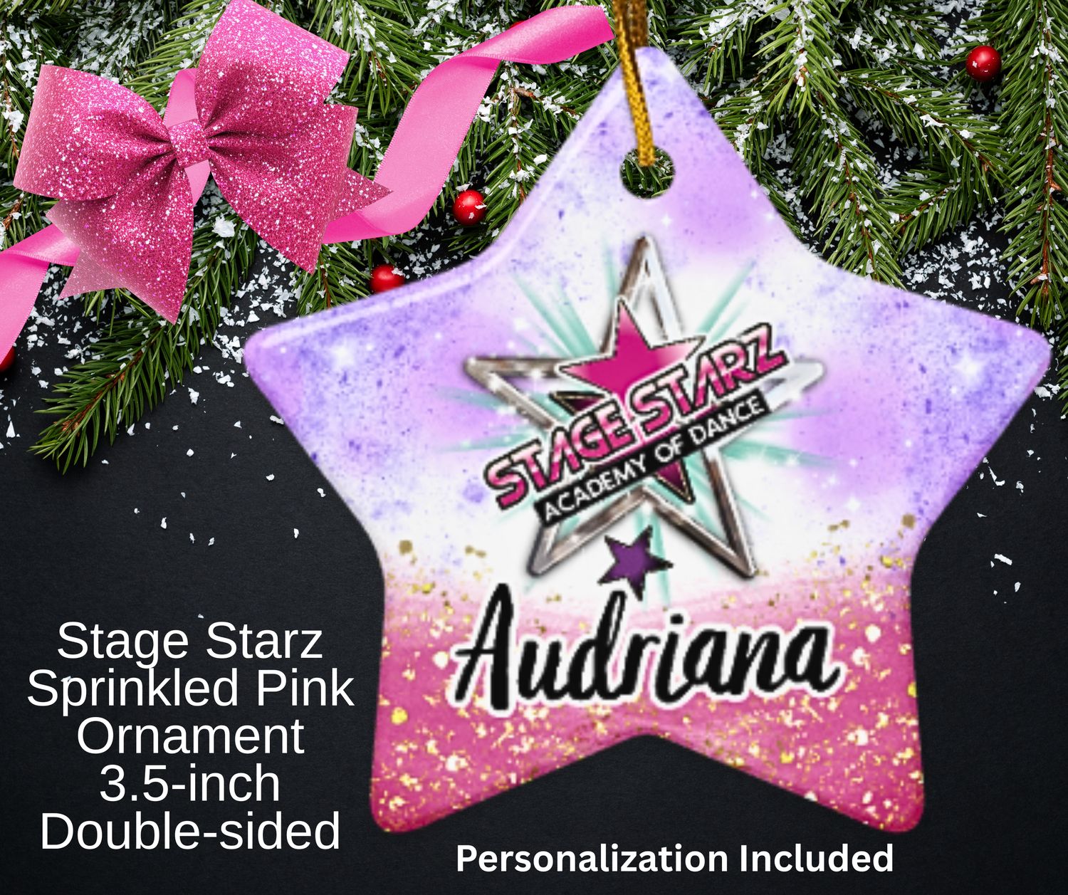 STAGE STARZ SPRINKLED PINK ORNAMENT
