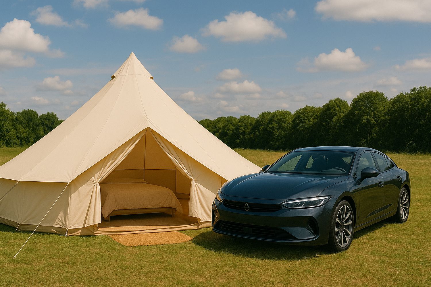 Special Offer! 6 Metre Emperor Tent, Bedding & Hotel Package for 4 people with Electric