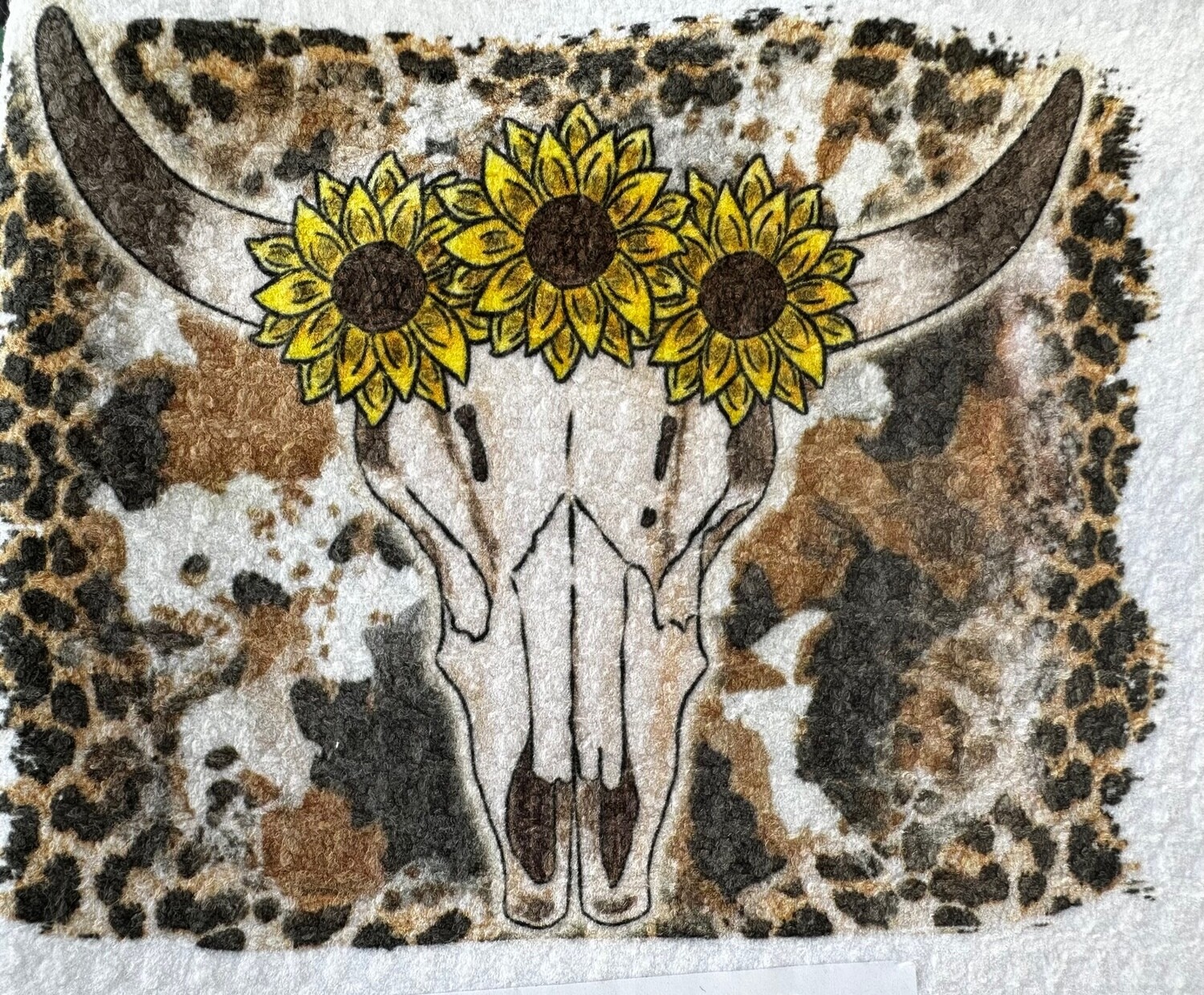 Skulls and Sunflowers Dish Towel