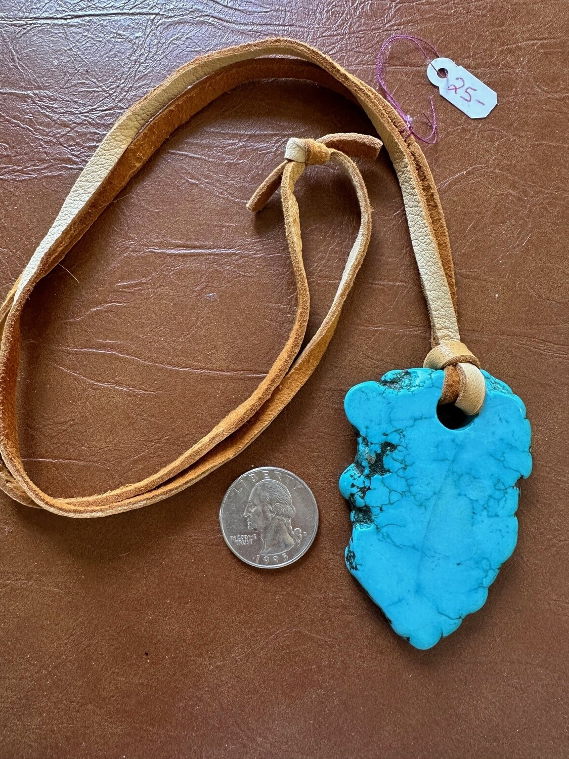Robin&#39;s Egg Blue Slab on Deerskin