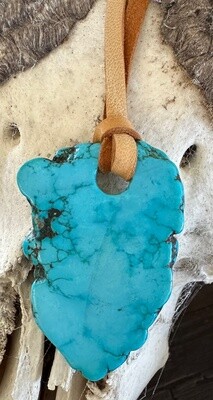 Robin&#39;s Egg Blue Slab on Deerskin