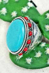 TEXAS-SIZED Turquoise/Red Ring