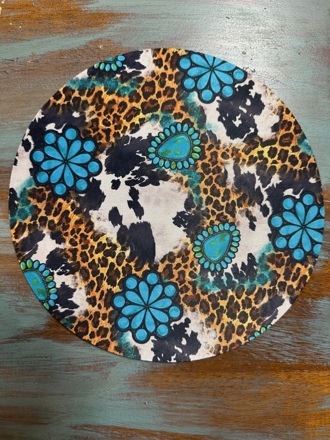 LEOPARD/TURQUOISE PRINT MOUSEPAD