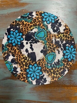 LEOPARD/TURQUOISE PRINT MOUSEPAD