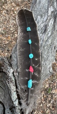Turquoise, Coral and Feathers