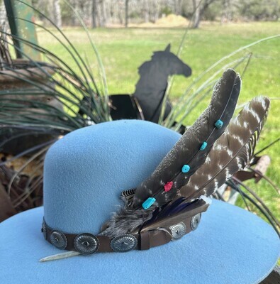 Turquoise, Coral and Feathers