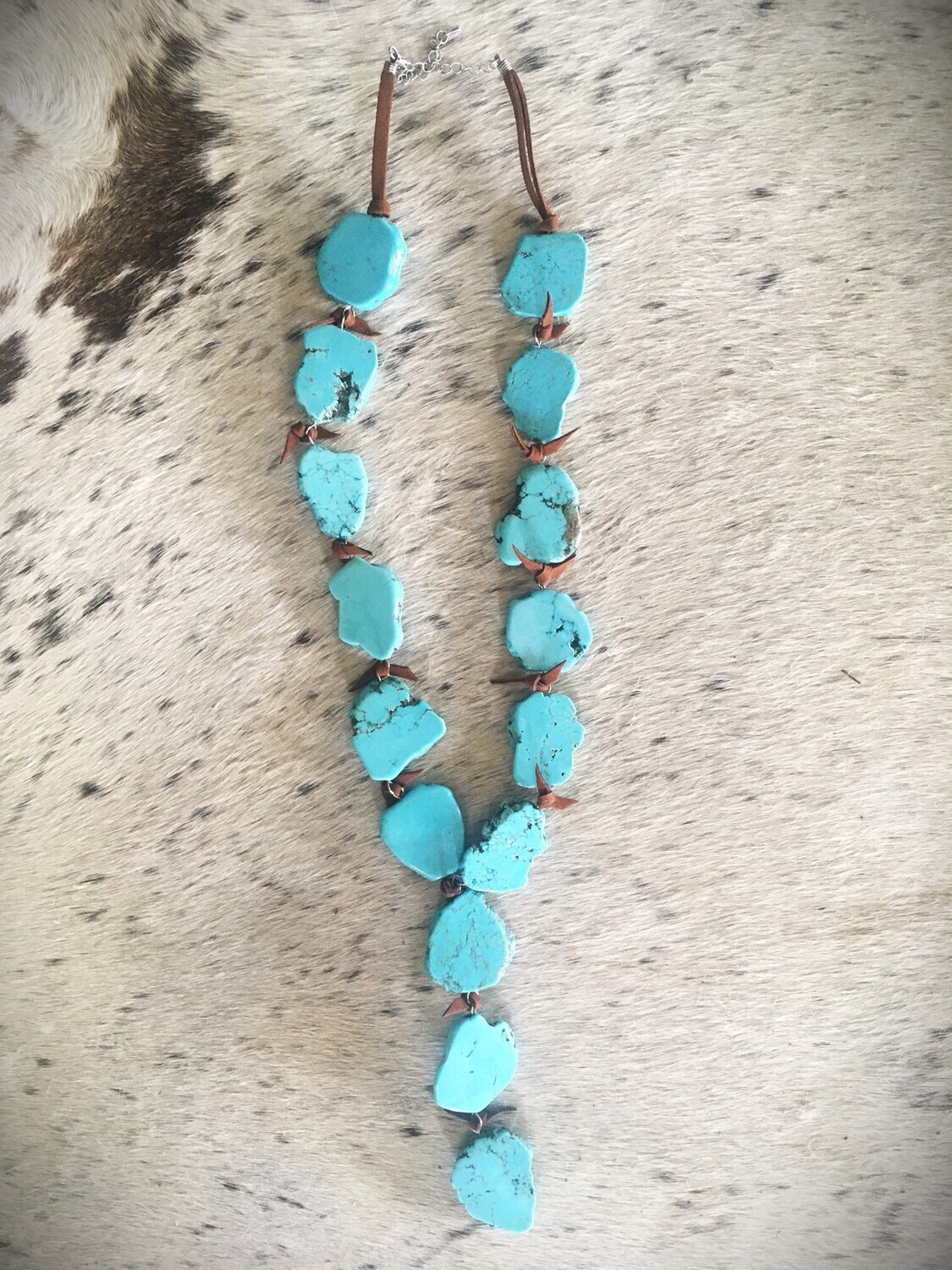 Slab &quot;Y&quot; Necklace on Leather