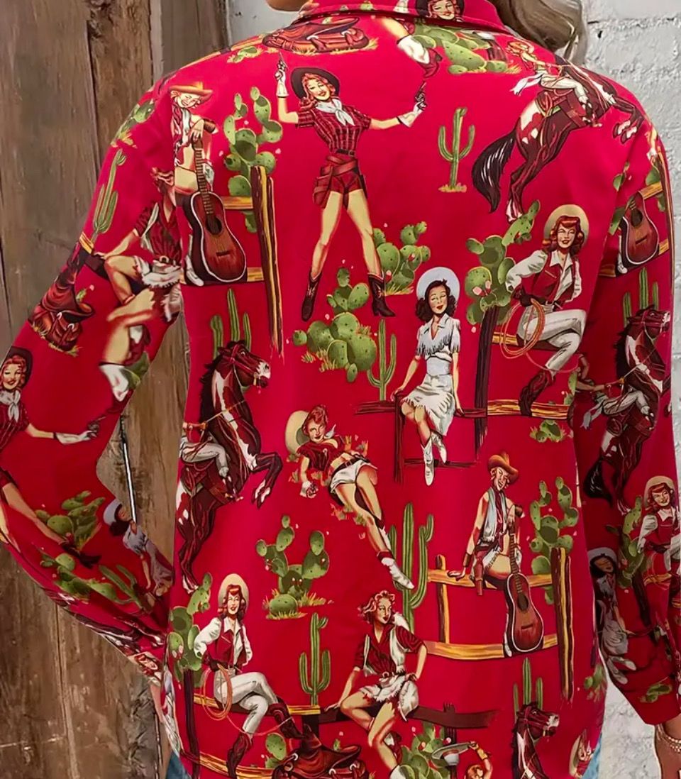 Vintage Cowgirl Top-XXL
