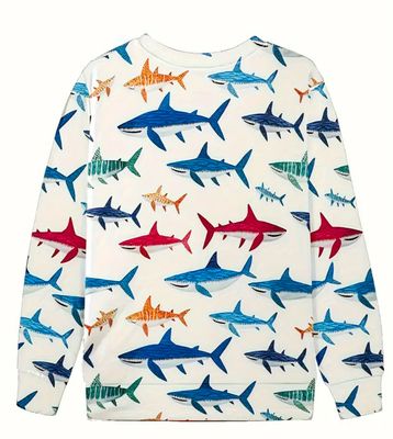 Colorful Shark Long Tee-XL