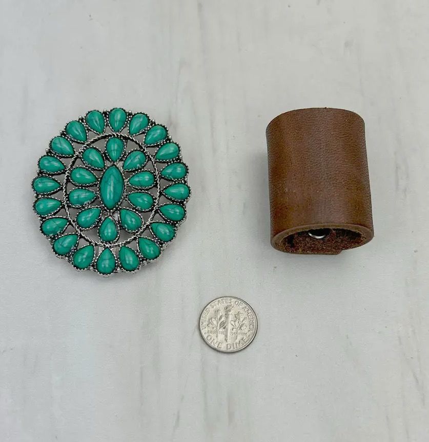 Green Concho Scarf Slide