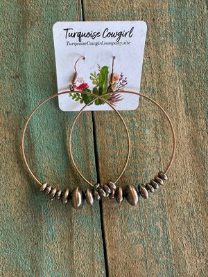 Big Copper Pearl Hoops