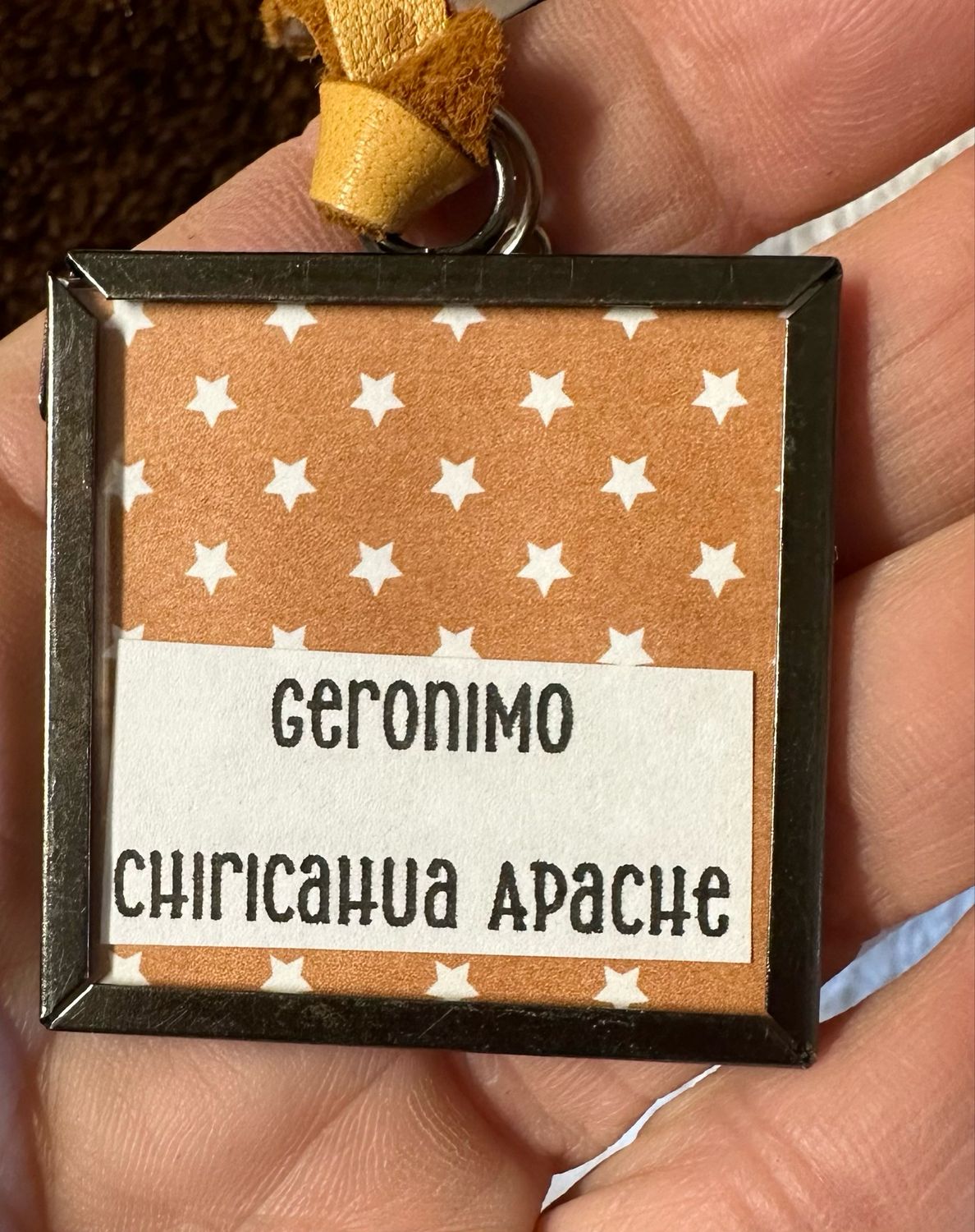 Geronimo Framed Glass On Deerskin