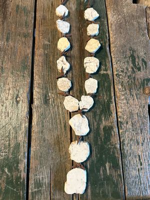 Slab "Y" Necklace on Leather