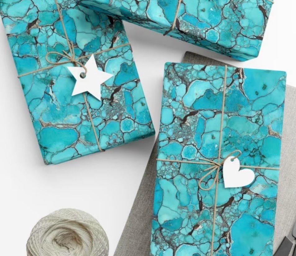Turquoise Stone Wrapping Paper