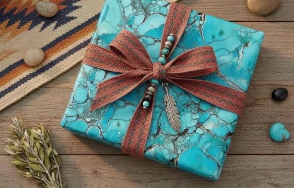 Turquoise Stone Wrapping Paper