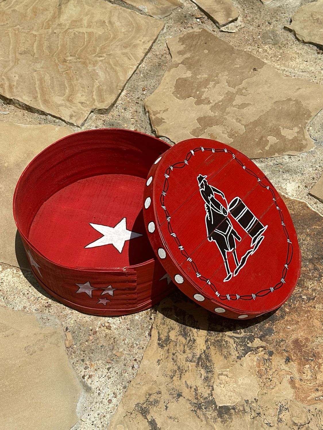 Antique Wooden Cheese Box-barrel racer