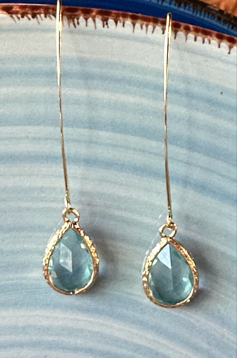 Aqua Crystal Dangles