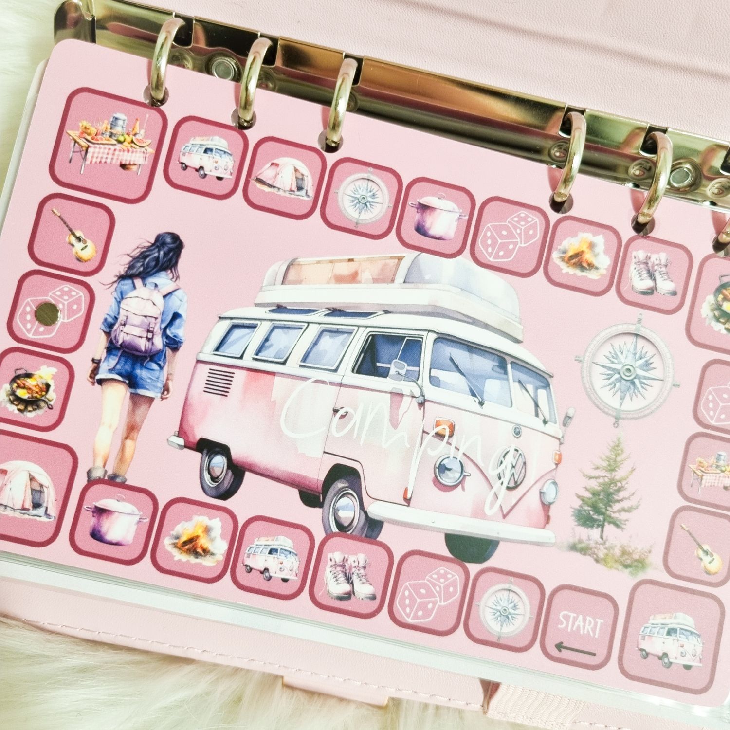 Sparspiel Camping Budget A6 Binder