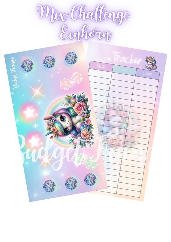 Mixchallenge Sparchallenge Einhorn Budget Sparspiel