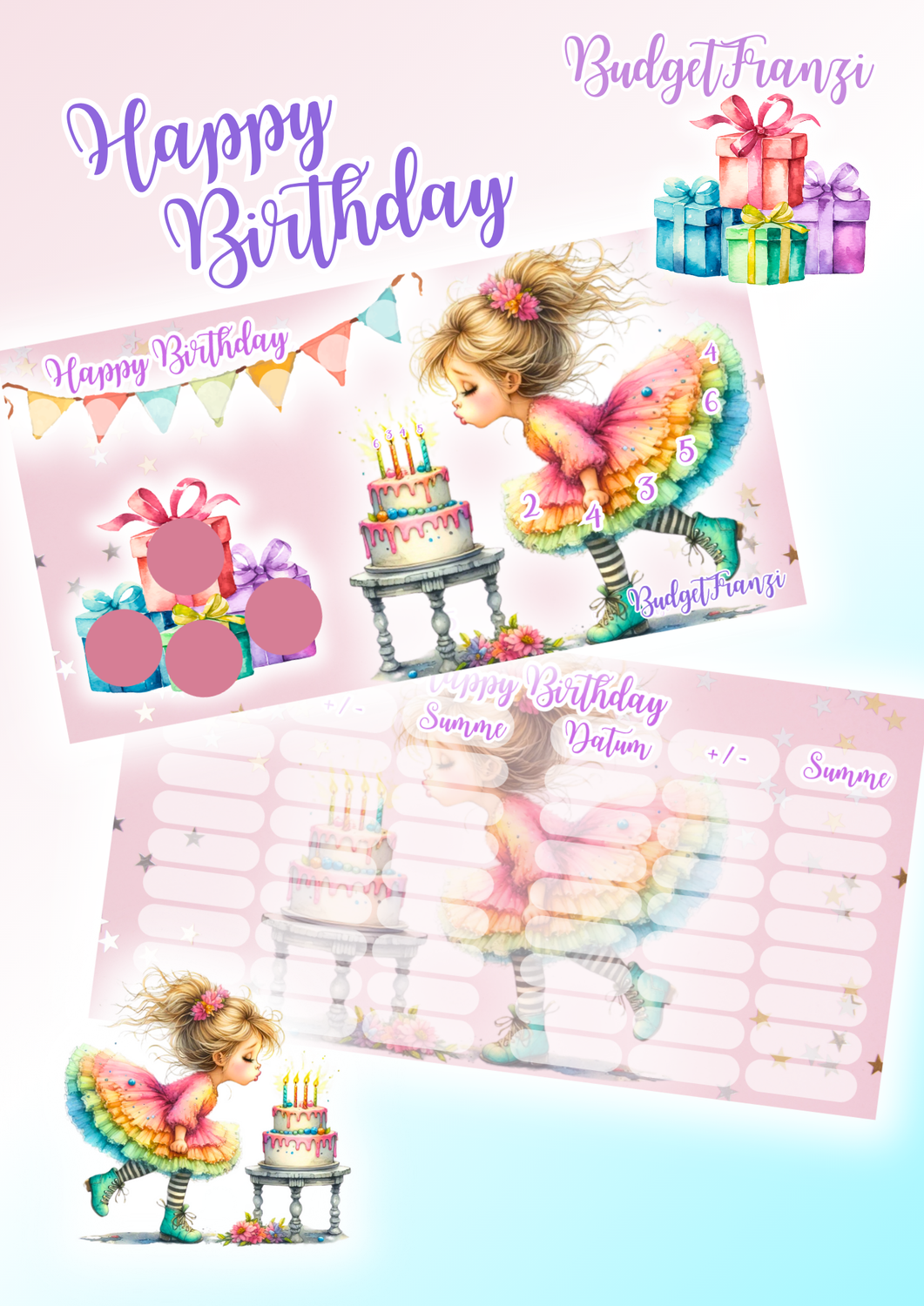 Mixchallenge Sparchallenge Happy Birthday Geschenke Party Budget Sparspiel