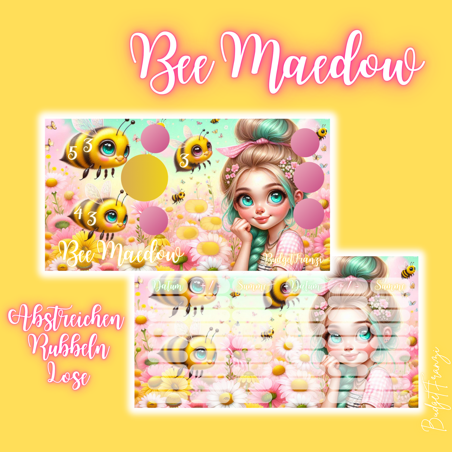 Mixchallenge Sparchallenge Bee Maedow Bienen Budget Sparspiel A6 Binder 