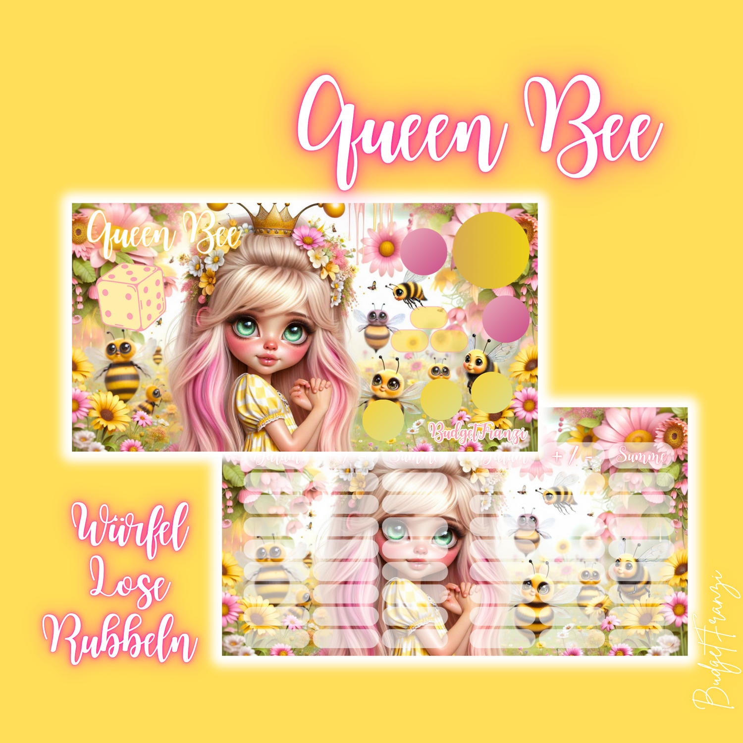 Mixchallenge Sparchallenge Queen Bee  Budget Sparspiel A6 Binder