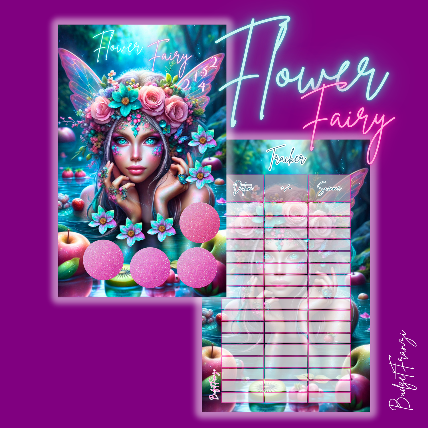 Mixchallenge Sparchallenge Flower Fairy Budget Sparspiel A6 Binder