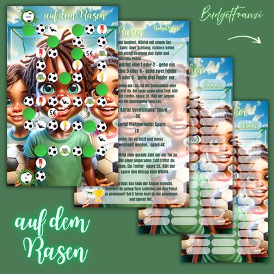 Sparspiel Fußball- auf dem Rasen - mit viel Zubehör