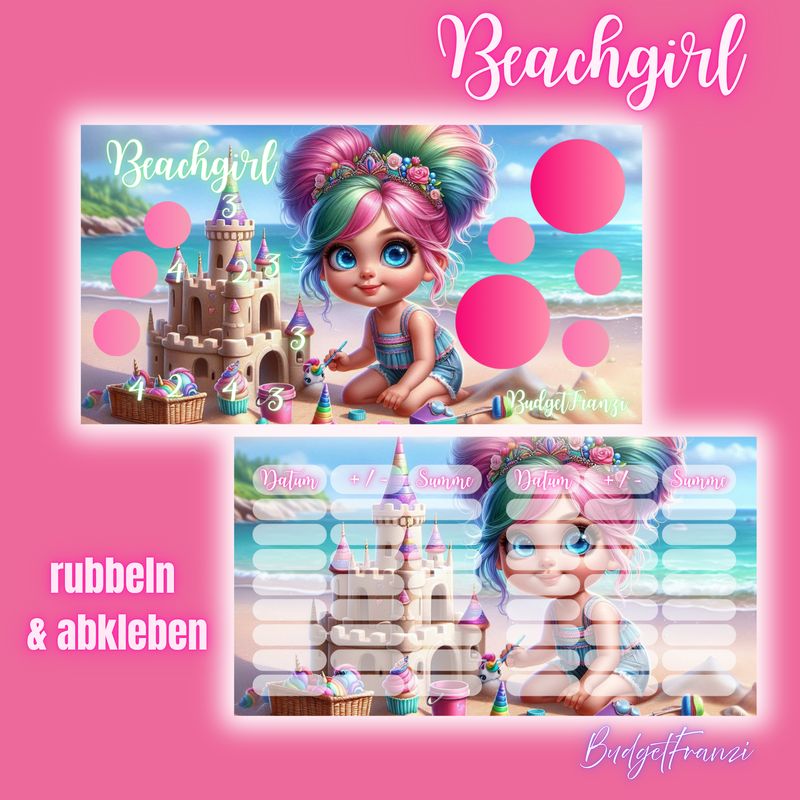 Mixchallenge Sparchallenge Beachgirl Budget Sparspiel A6 Binder 