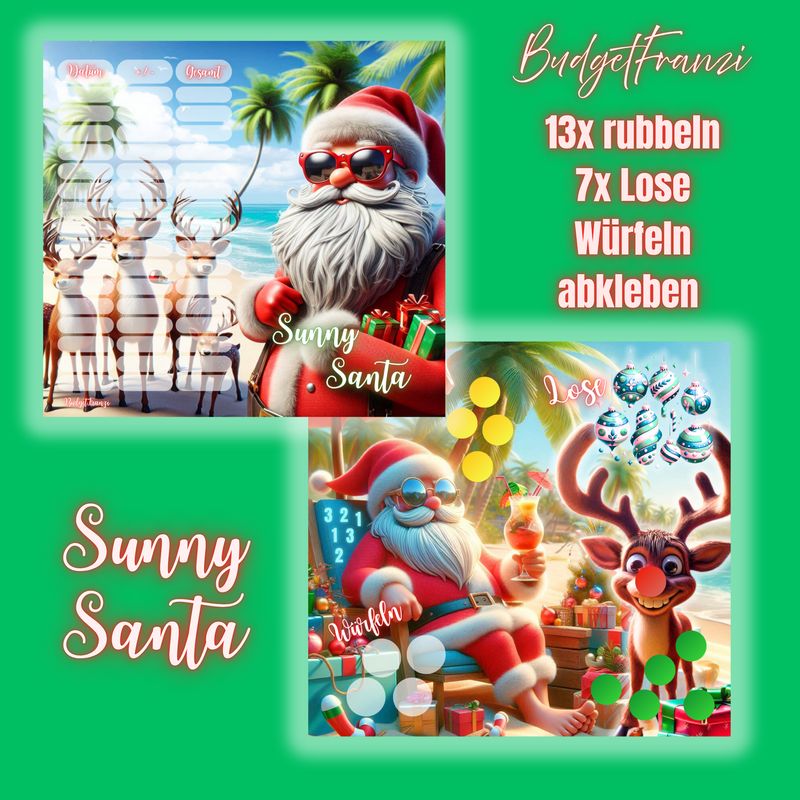 B-Ware Klappkarte Sunny Santa Sparspiel Sparchallenge A6 Binder