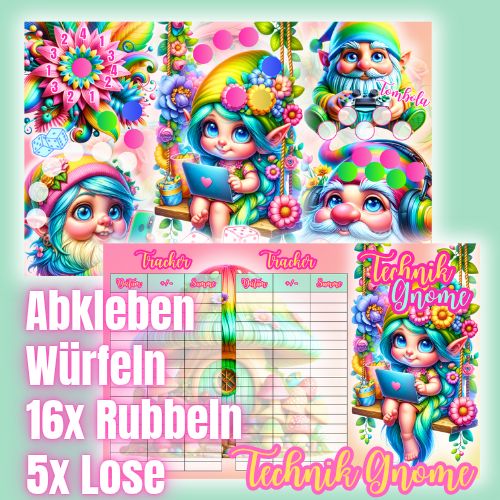 B Ware 3er Klappkarte Technik Gnomes  Sparspiel Sparchallenge 