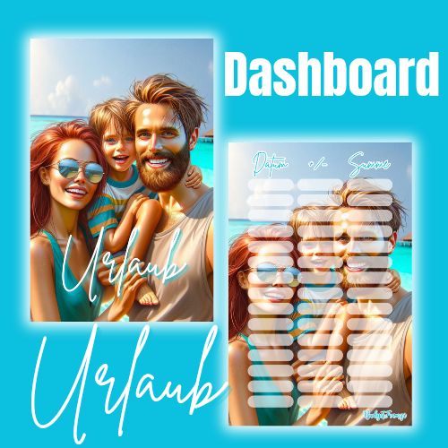 Dashboard Urlaub Deckblatt Trennblatt Budget für den A6 Binder gedruckt mit Tracker Budgetieren Umschlagmethode