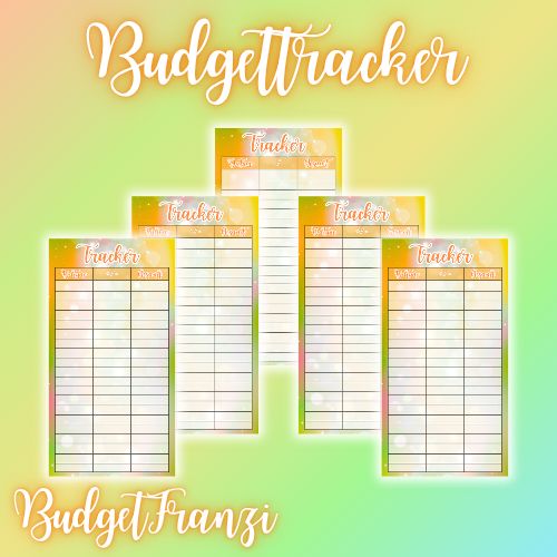 5er Set Budget Tracker A6 Binder beidseitig bedruckt und foliert Umschlagmethode