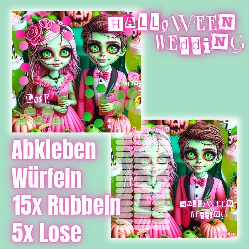 Klappkarte Halloween Wedding Sparspiel Sparchallenge A6 Binder