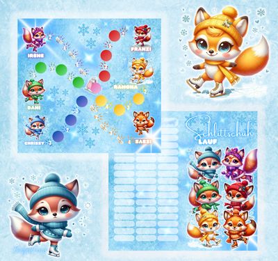 Klappkarte Schlittschuhlauf Sparspiel Sparchallenge A6 Binder