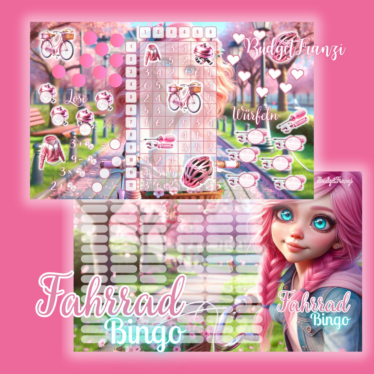 3er Klappkarte Fahrradbingo Sparspiel Sparchallenge A6 Binder