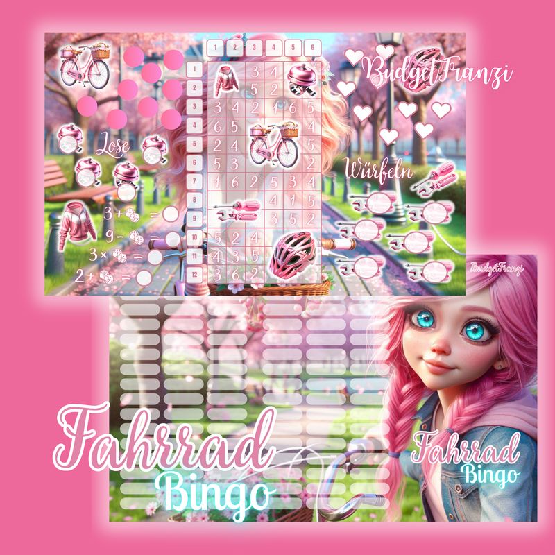 3er Klappkarte Fahrradbingo Sparspiel Sparchallenge A6 Binder