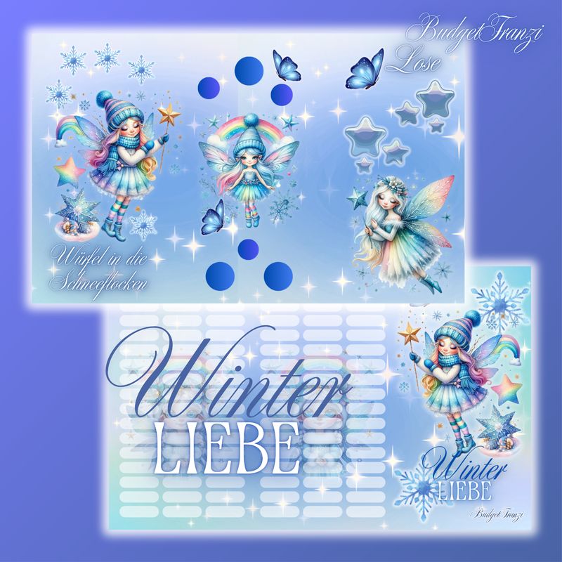 3er Klappkarte Winterliebe Sparspiel Sparchallenge A6 Binder