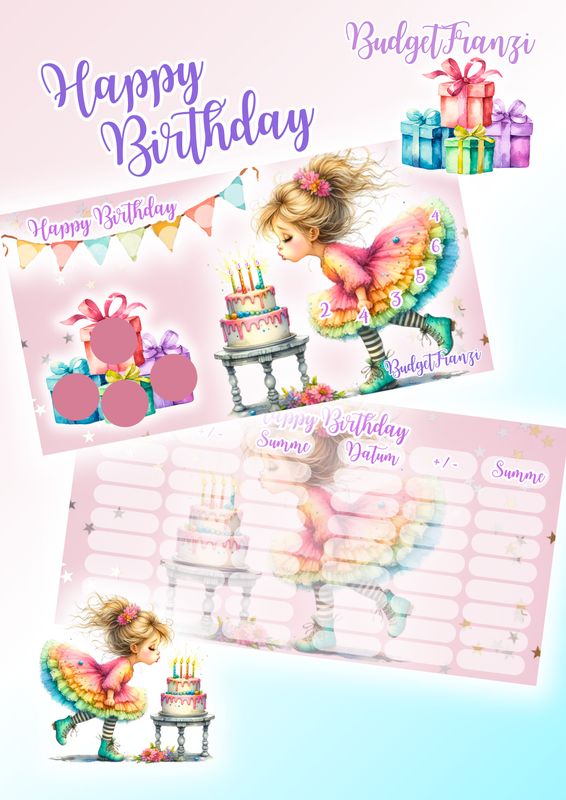 Mixchallenge Sparchallenge Happy Birthday Geschenke Party Budget Sparspiel