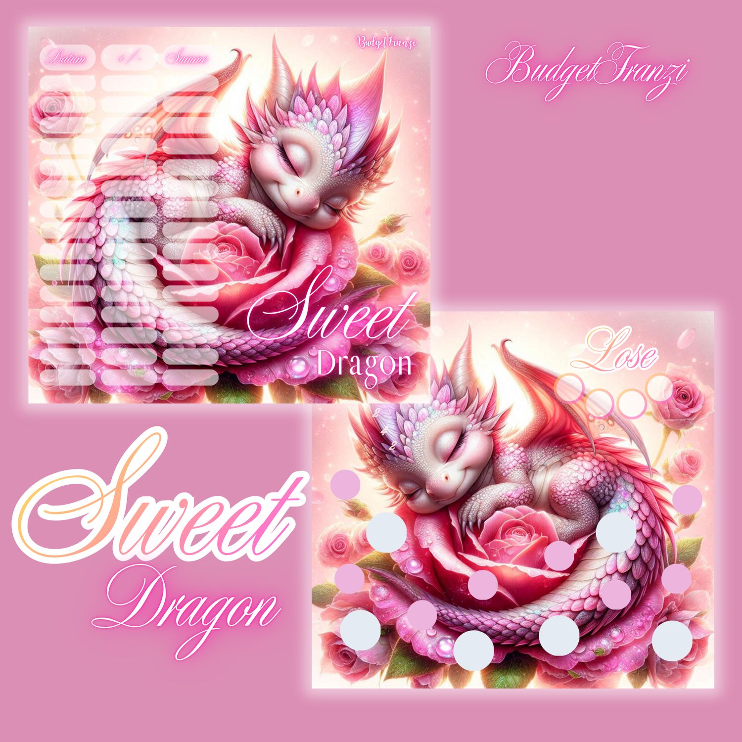 Klappkarte Sweet Dragon Sparspiel Sparchallenge A6 Binder