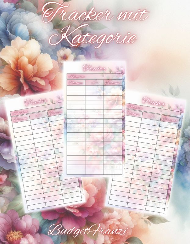 10er Set Budget Tracker A6 Binder beidseitig bedruckt und matt foliert Umschlagmethode