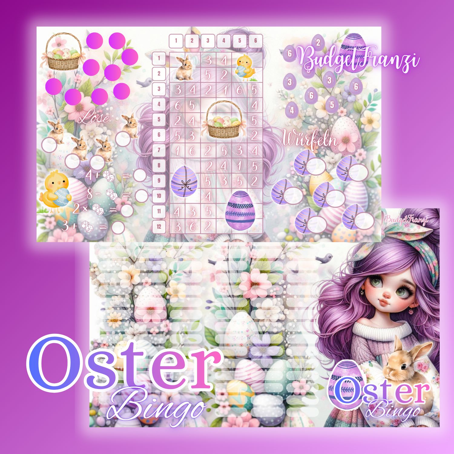 3er Klappkarte Osterbingo Sparspiel Sparchallenge A6 Binder