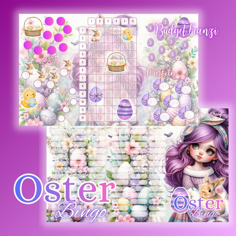 3er Klappkarte Osterbingo Sparspiel Sparchallenge A6 Binder