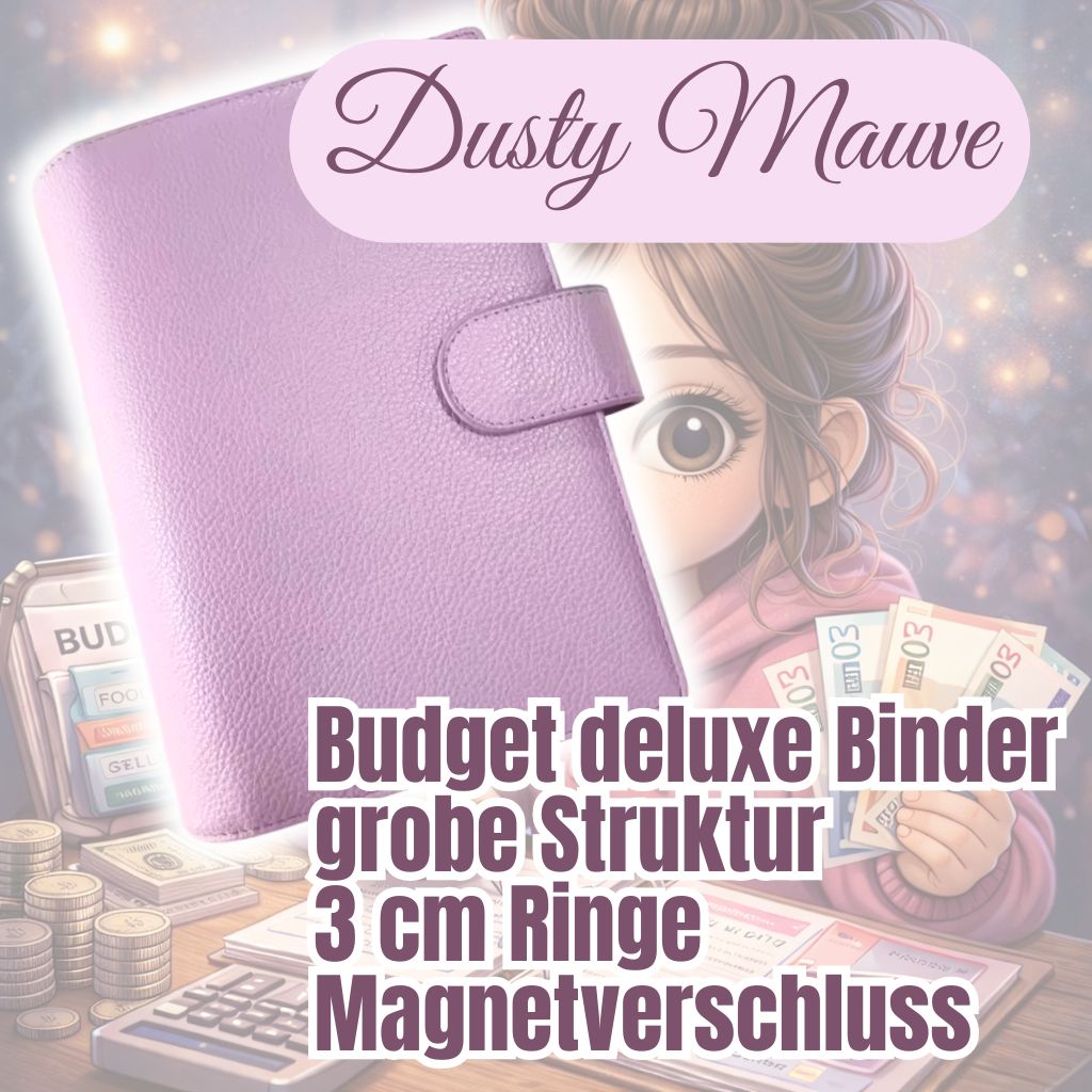 Dusty Mauve Budget Franzi Deluxe Binder grobe Struktur A6 große Ringe 3cm flieder