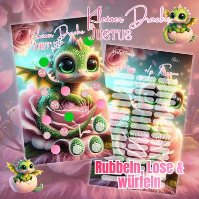 Gelochte Sparchallenge kleiner Drache Justus Sparspiel A6 Binder