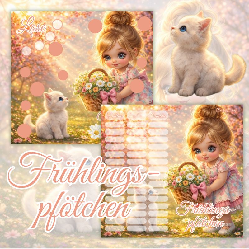 Klappkarte Frühlingspfötchen Sparspiel Sparchallenge A6 Binder