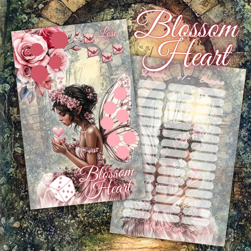 Gelochte Sparchallenge Blossom Sparspiel A6 Binder