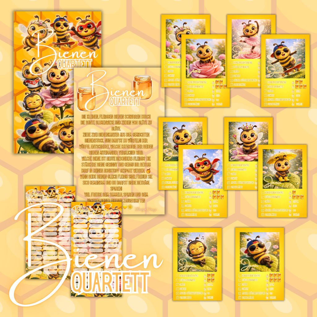 B-Ware Sparspiel Bienen Quartett Budget großes Sparspiel A6 Binder