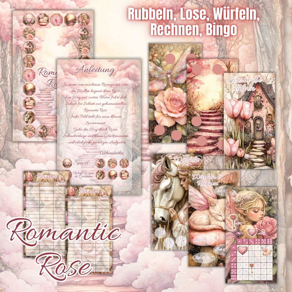 Sparspiel Romantic Rose Budget großes Sparspiel A6 Binder